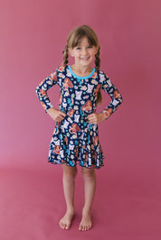 (BLUE) Beyond the Reef - Ruffle Dress