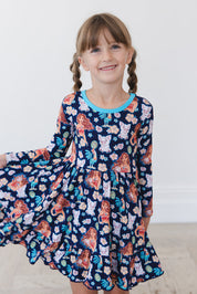(BLUE) Beyond the Reef - Ruffle Dress