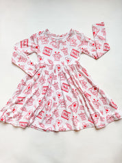 Pizza My Heart: Long Sleeve Skater Dress