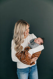 Mustard Mudcloth Muslin Swaddle Blanket
