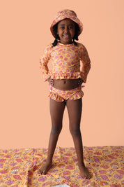 SHELLO SUMMER DREAM TWO-PIECE RASH GUARD RUFFLE SWIM SUIT
