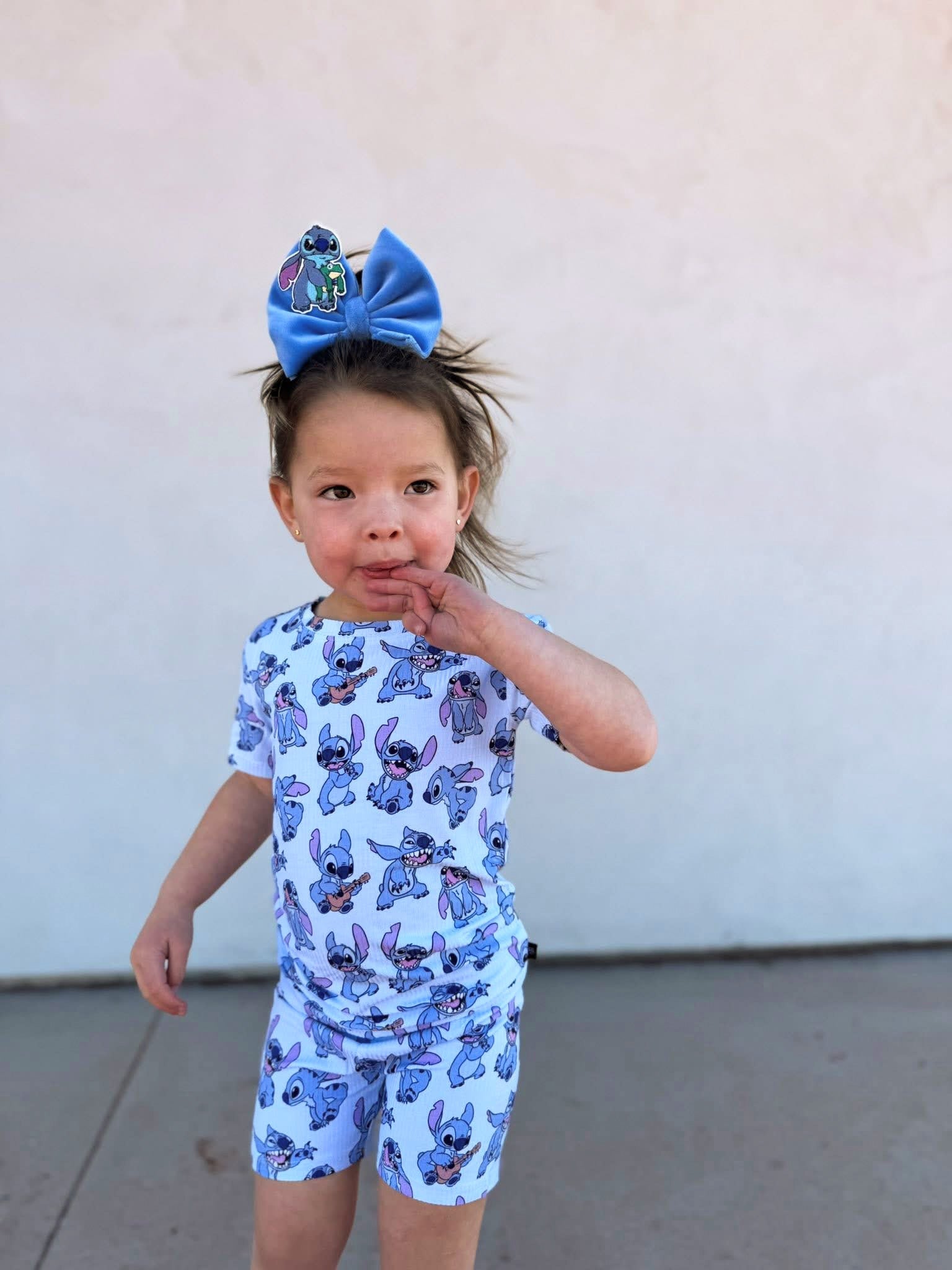 Blue Mischief (Ribbed): Short & Tee