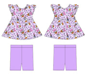Daisy: Peplum Biker Short Set