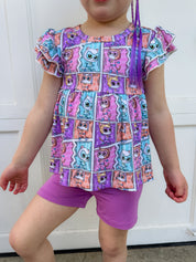 Purr-fect Heroes: Peplum Biker Short Set