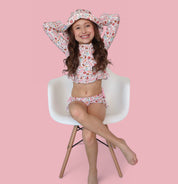 FUN IN THE SUN DREAM TWO-PIECE RASH GUARD RUFFLE SWIM SUIT