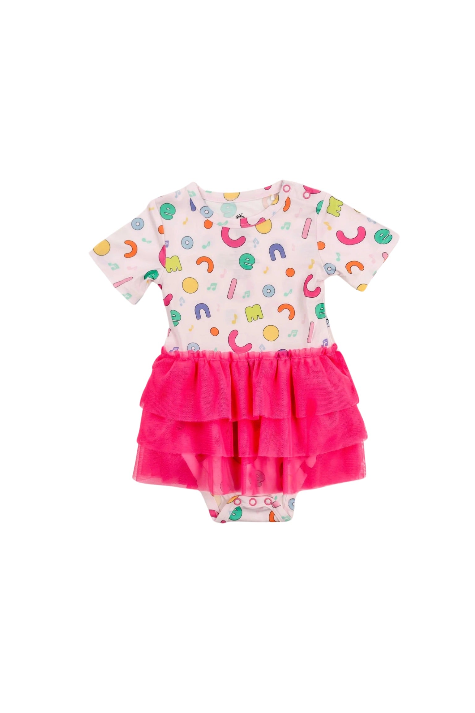 Dream Big Little Co x CoComelon ALPHABET DREAM TUTU SHORT SLEEVE BODYSUIT DRESS
