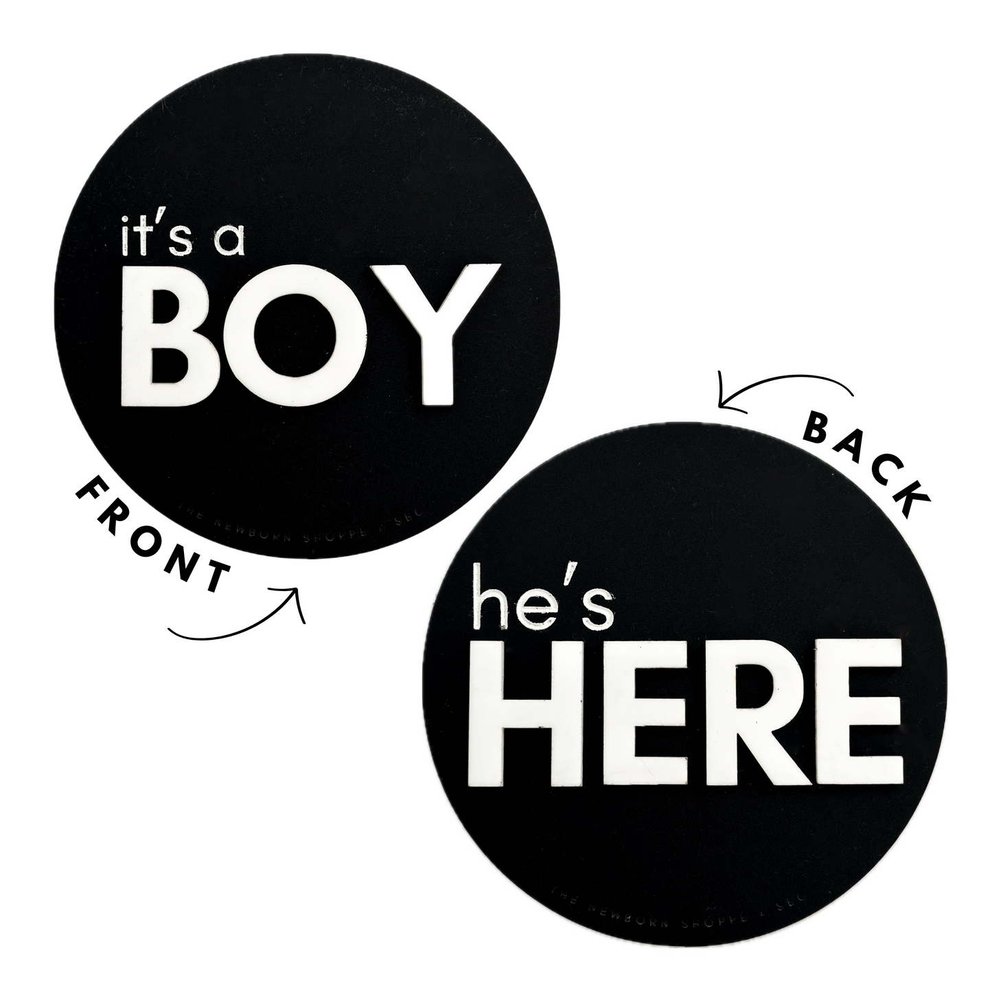 He’s Here + It’s a Boy — Double Sided Sign