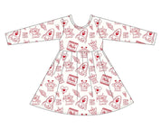 Pizza My Heart: Long Sleeve Skater Dress