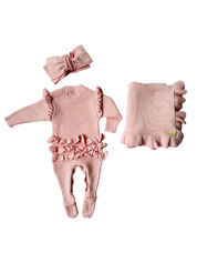 Baby Rib Ruffle Bundle - Powder Pink