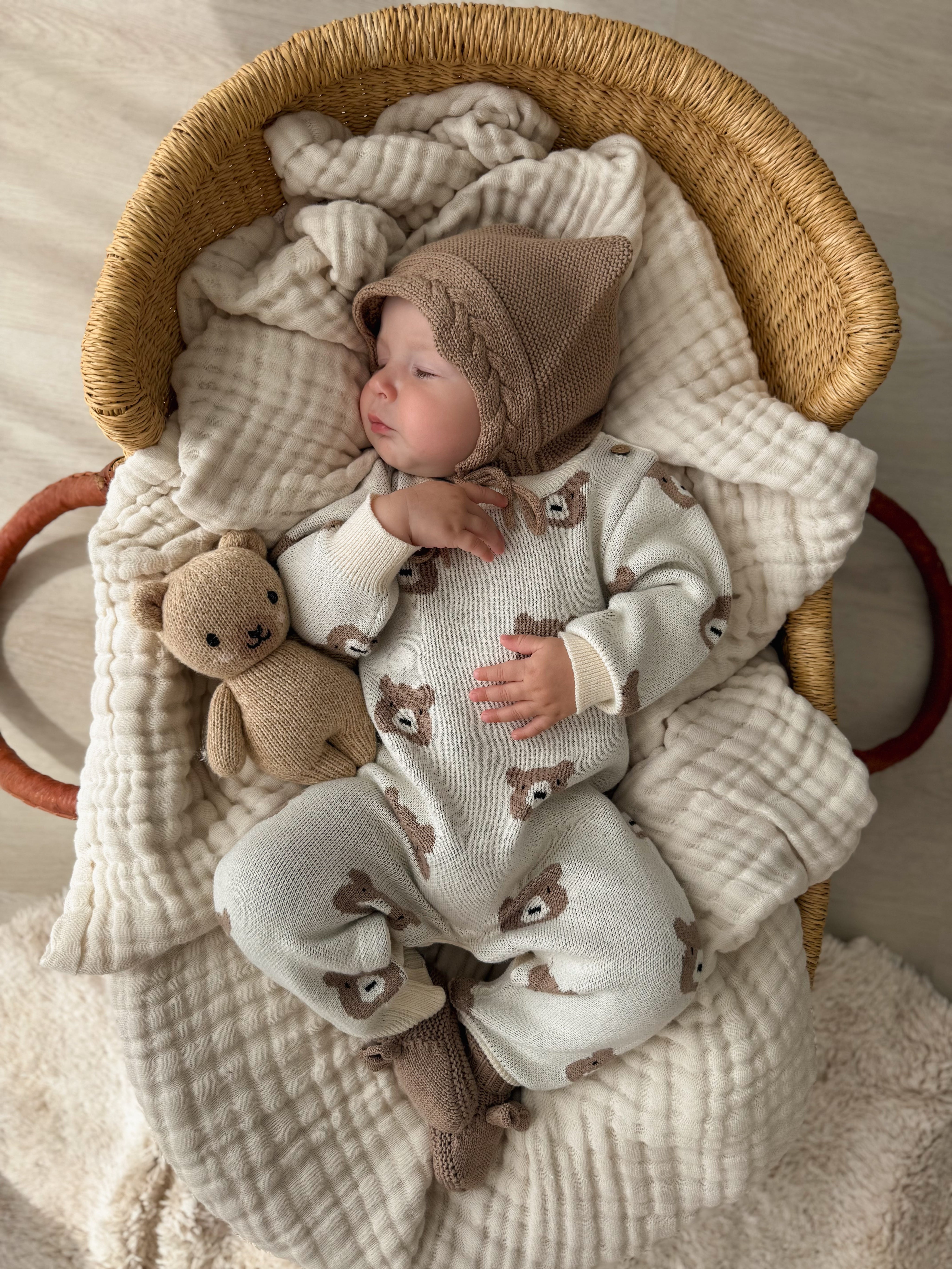 Baby Bear Bonnet - Acorn