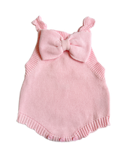 Oversized Bow Romper - Powder Pink