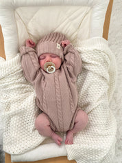 Cable Knit Romper - Dusty Petal
