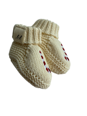 Candy Cane Embroidered Booties