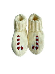 Candy Cane Embroidered Booties