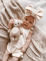 Pointelle Baby Blanket - Beige