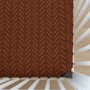 Rust Mudcloth Crib Sheet