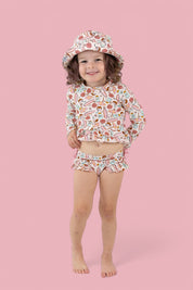 FUN IN THE SUN DREAM TWO-PIECE RASH GUARD RUFFLE SWIM SUIT