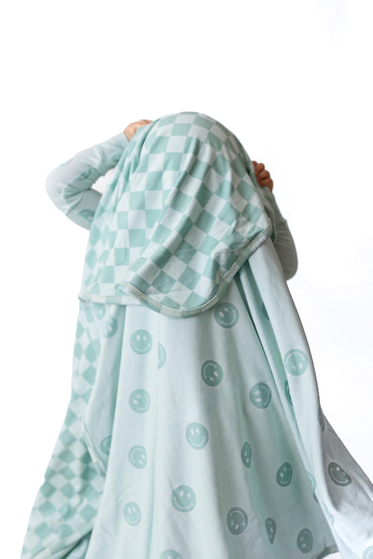 Spearmint Smiles/Green Check | Blanket
