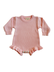 Frills Long Sleeve Knit Romper