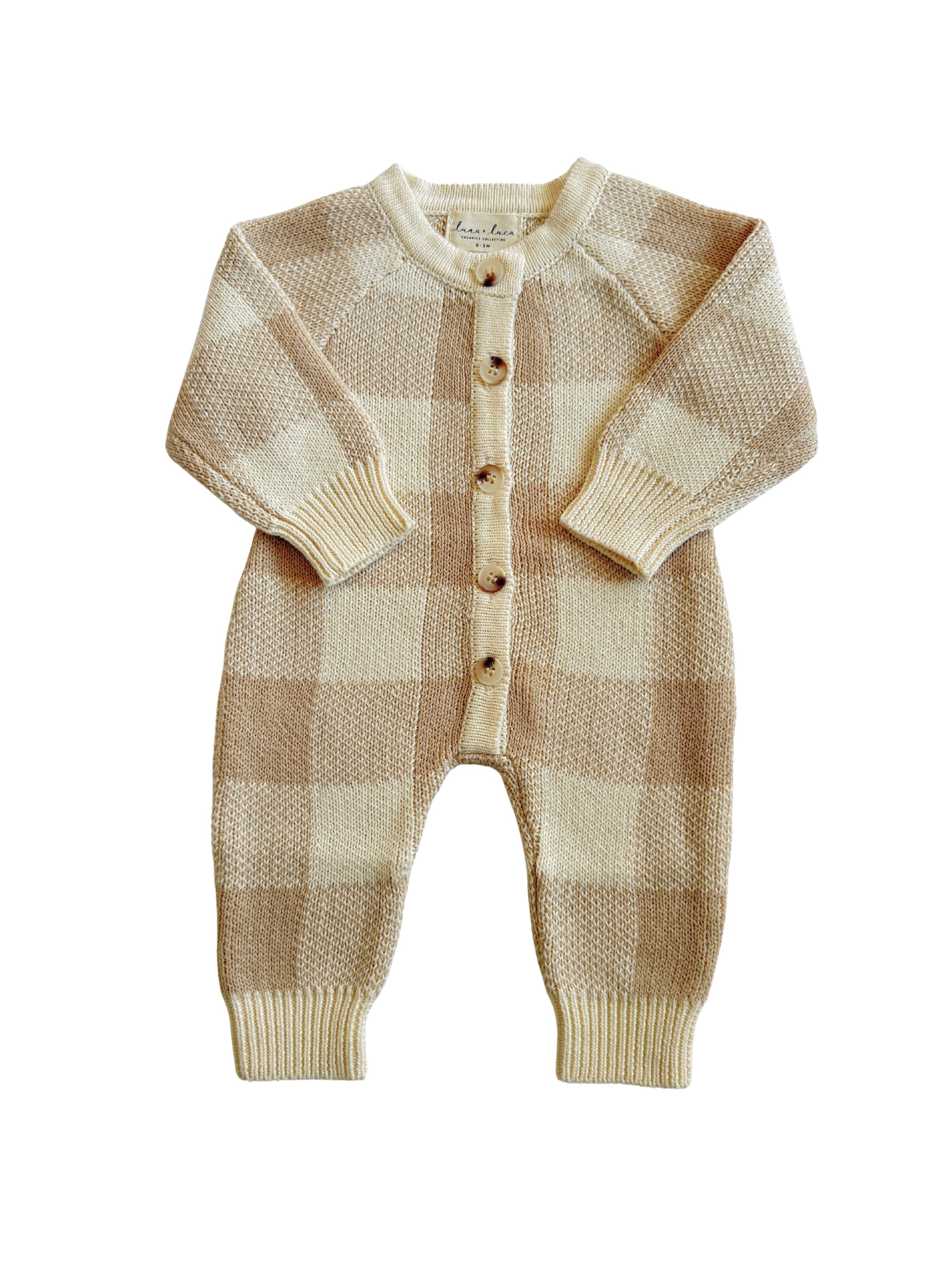Gingham Knit Jumpsuit