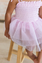 Petal - Smocked Tulle Bodysuit Dress