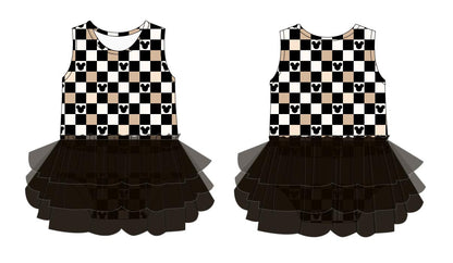 OBS • Mouse Checkers (black) - Tutu Bodysuit Dress