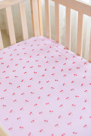 Cherry (ribbed) - Crib Sheet