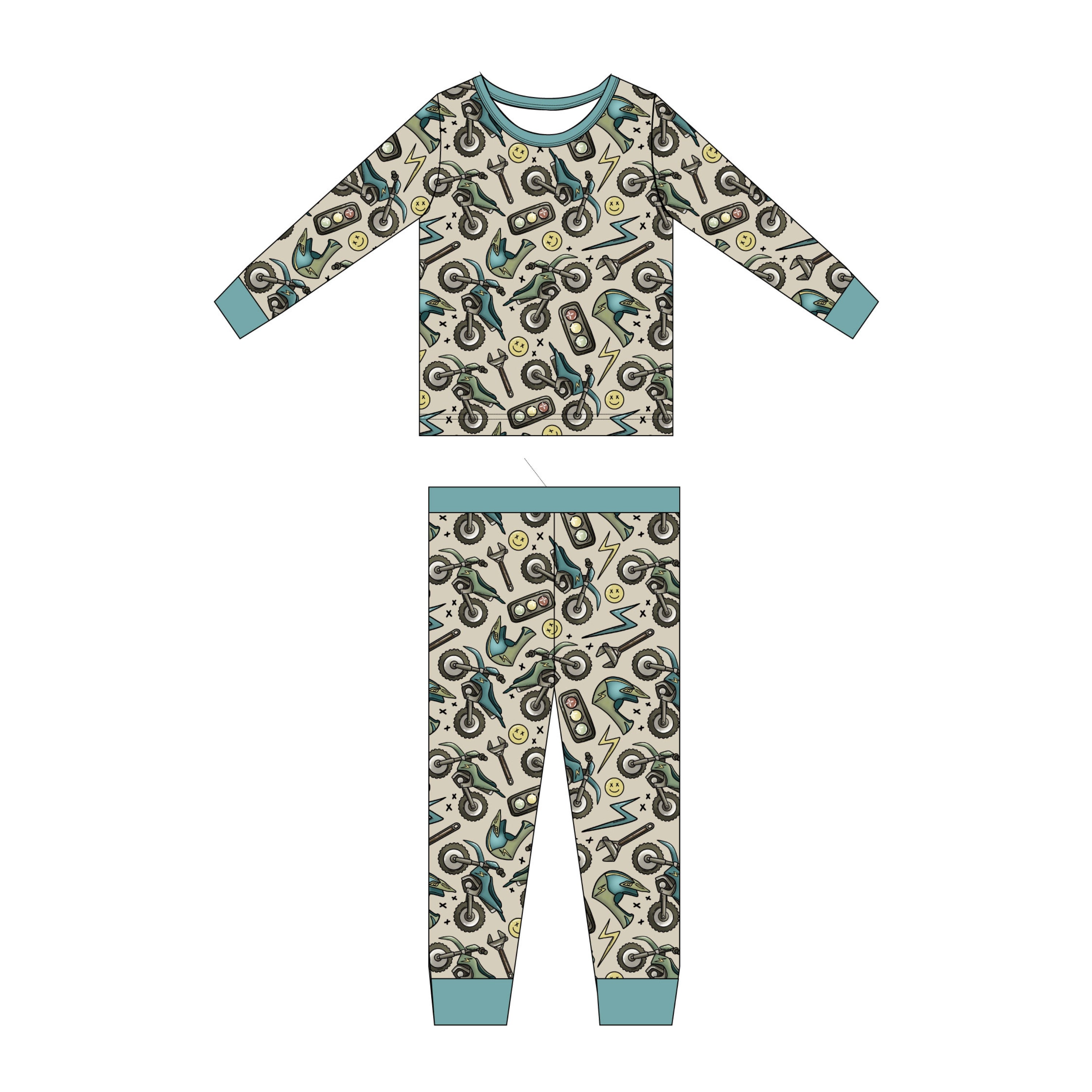 Moto Mayhem: 2 Piece Pajamas