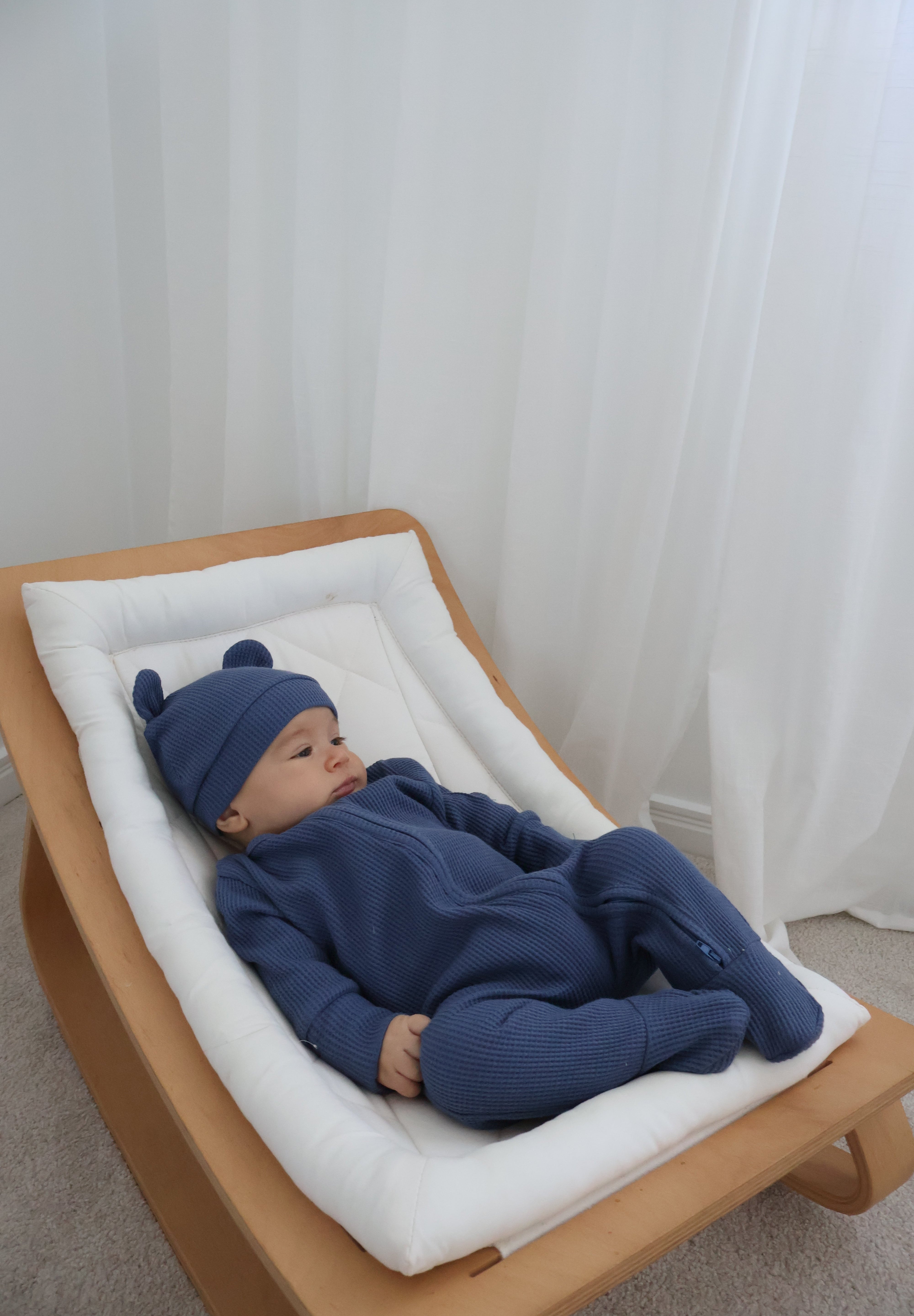 Luna + Luca Bear Waffle Set - Stormy Blue