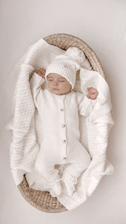 Luna + Luca Classic Purl Knit Jumpsuit - White