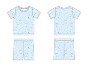 Blue Flurry (ribbed) - Biker Short Set