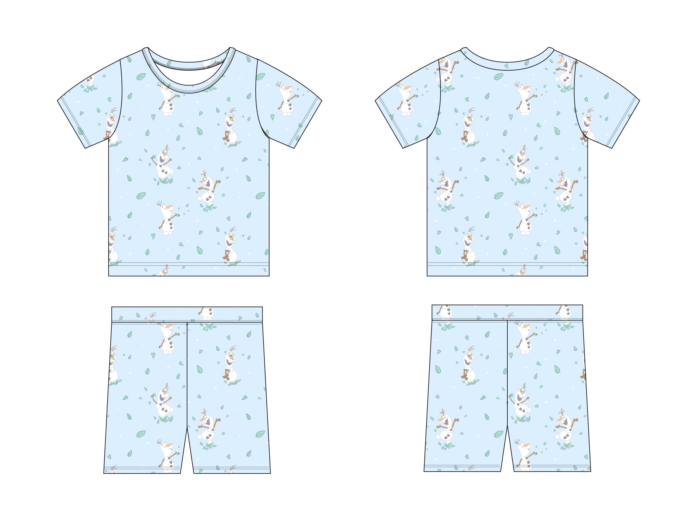 Blue Flurry (ribbed) - Biker Short Set