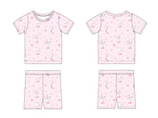 Pink Flurry (ribbed) - Biker Short Set