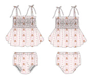 Cherie - Smocked Diaper Dress Set