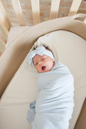 Baby Blue (ribbed) - Lightweight Blanket
