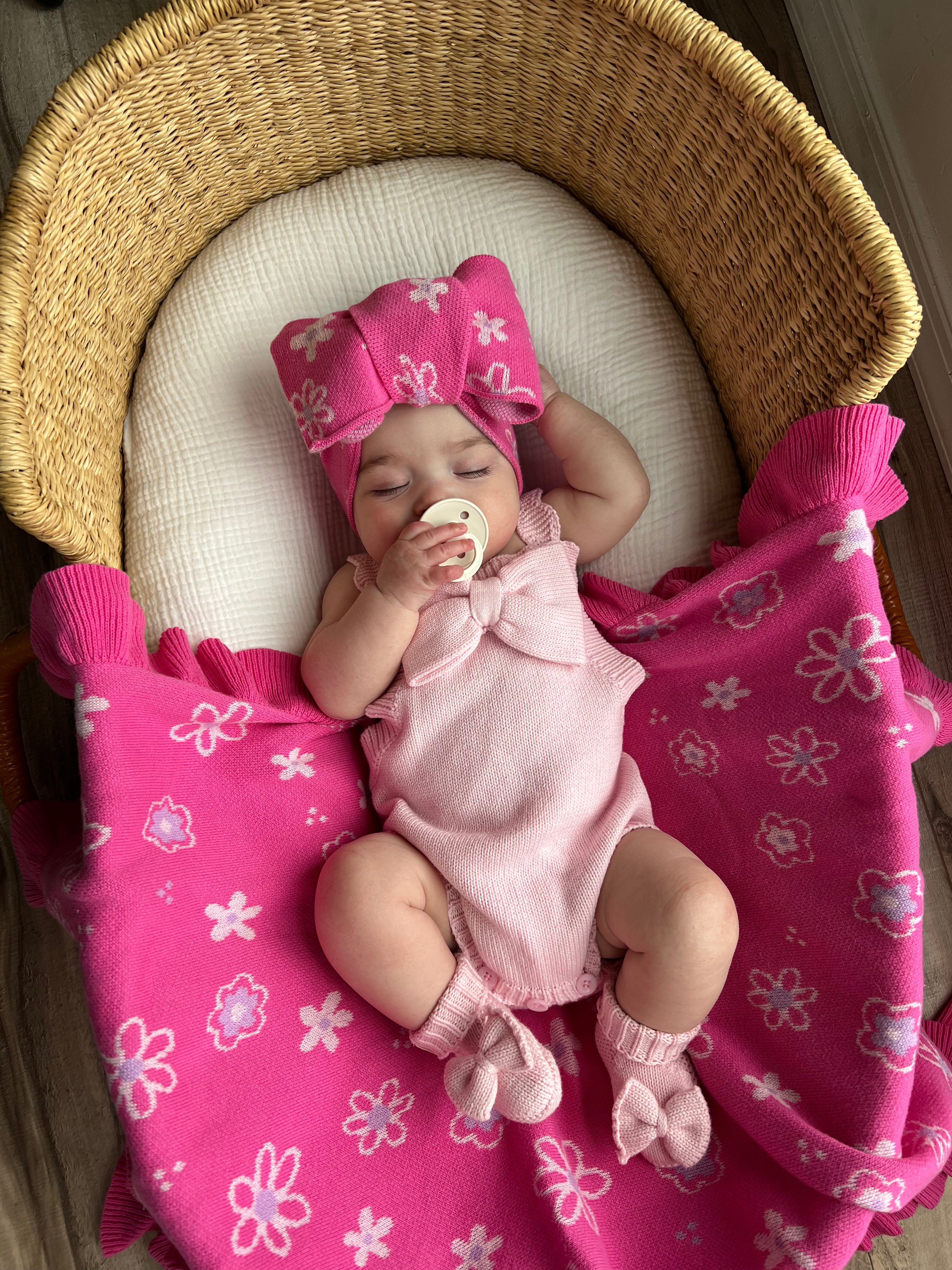 Oversized Bow Romper - Powder Pink
