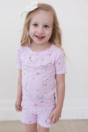 Pink Flurry (ribbed) - Biker Short Set