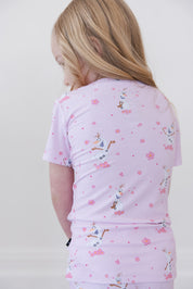 Pink Flurry (ribbed) - Biker Short Set