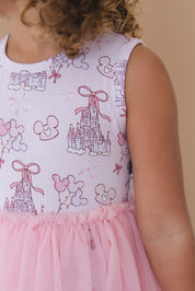 Coquette Castles (ribbed) - Tulle Twirl Dress