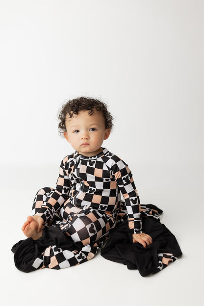 Mouse Checkers (black) - Blanket