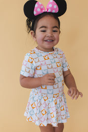 Checkerboard Charm - Bodysuit Dress