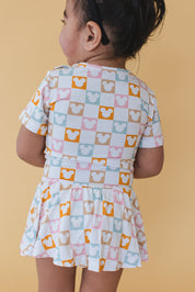 Checkerboard Charm - Bodysuit Dress