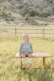 Blue Plaid Ruffle Collar Bubble Romper