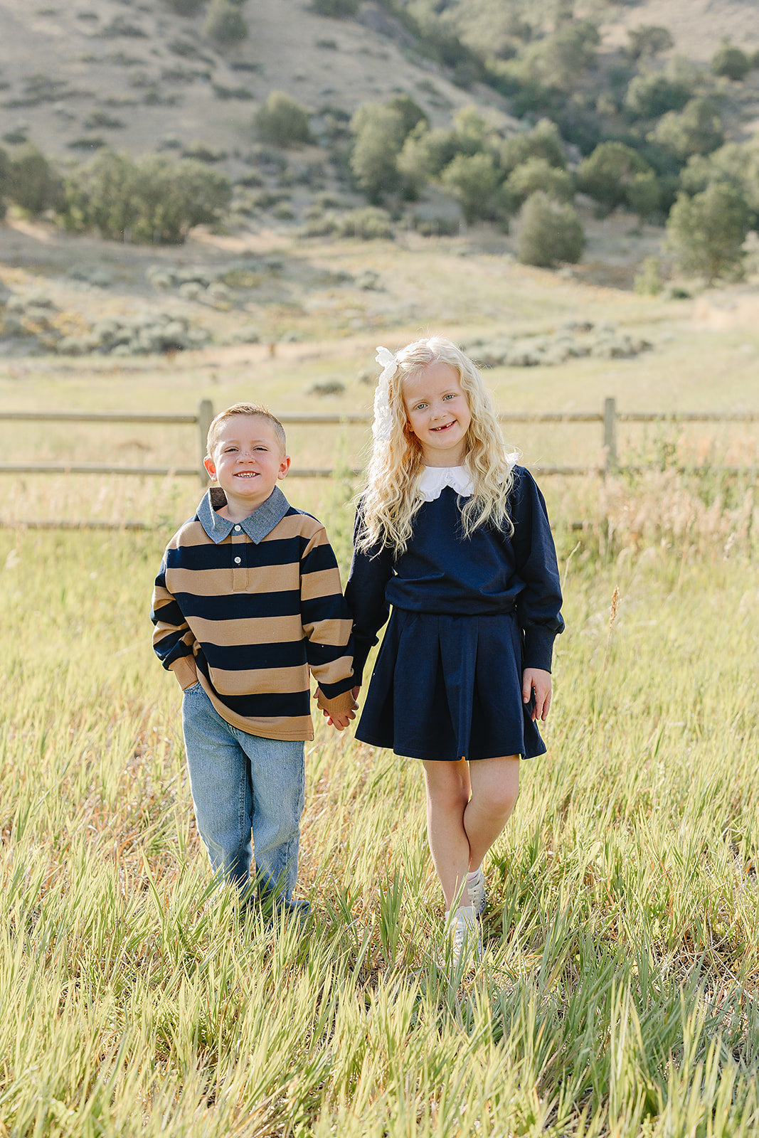 Navy Peter Pan Collar Pleated Skirt Set