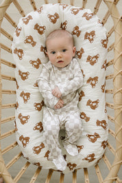 Taupe Checkered Bamboo Layette Set