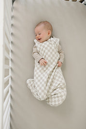 Taupe Checkered Bamboo Sleep Sack