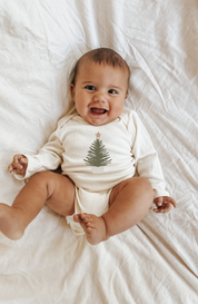 Holiday Tree Organic Baby Bodysuit Long Sleeve