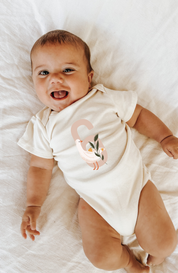 Goose Monthly Milestone Organic Baby Bodysuit