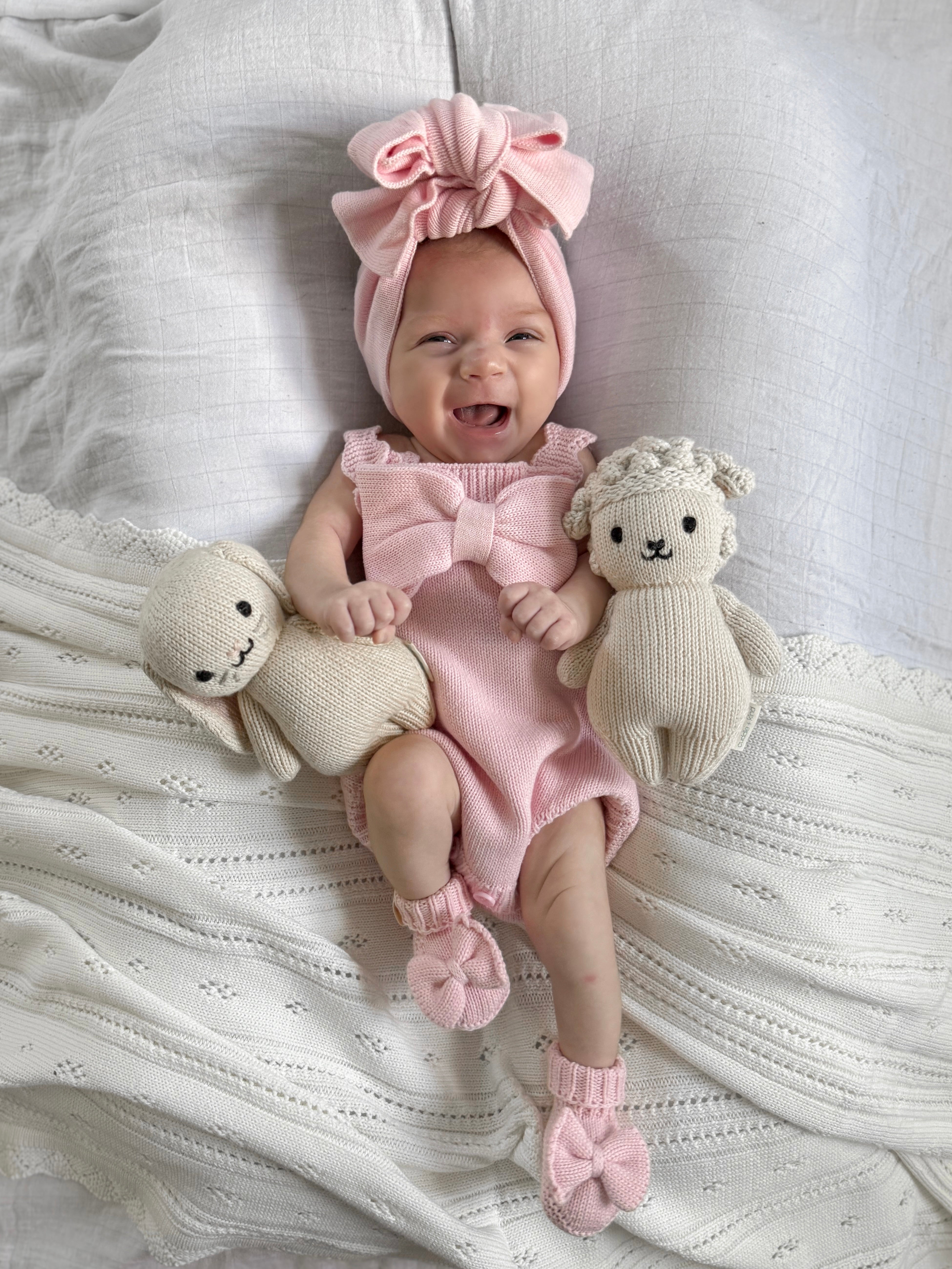 Oversized Bow Romper - Powder Pink