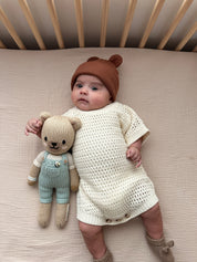 Crochet Knit Romper - Cream